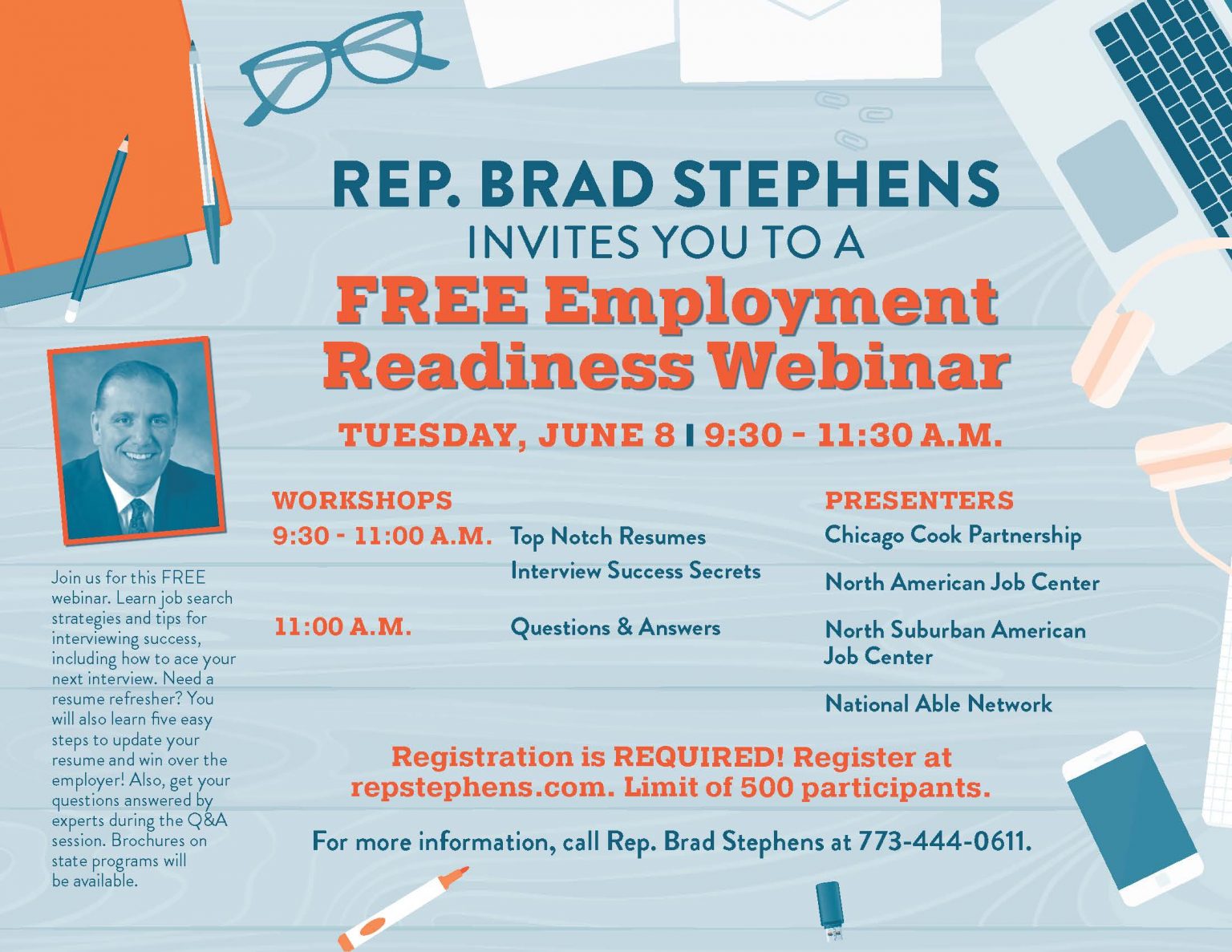 Rep. Stephens to Host Employment Readiness inar Brad Stephens