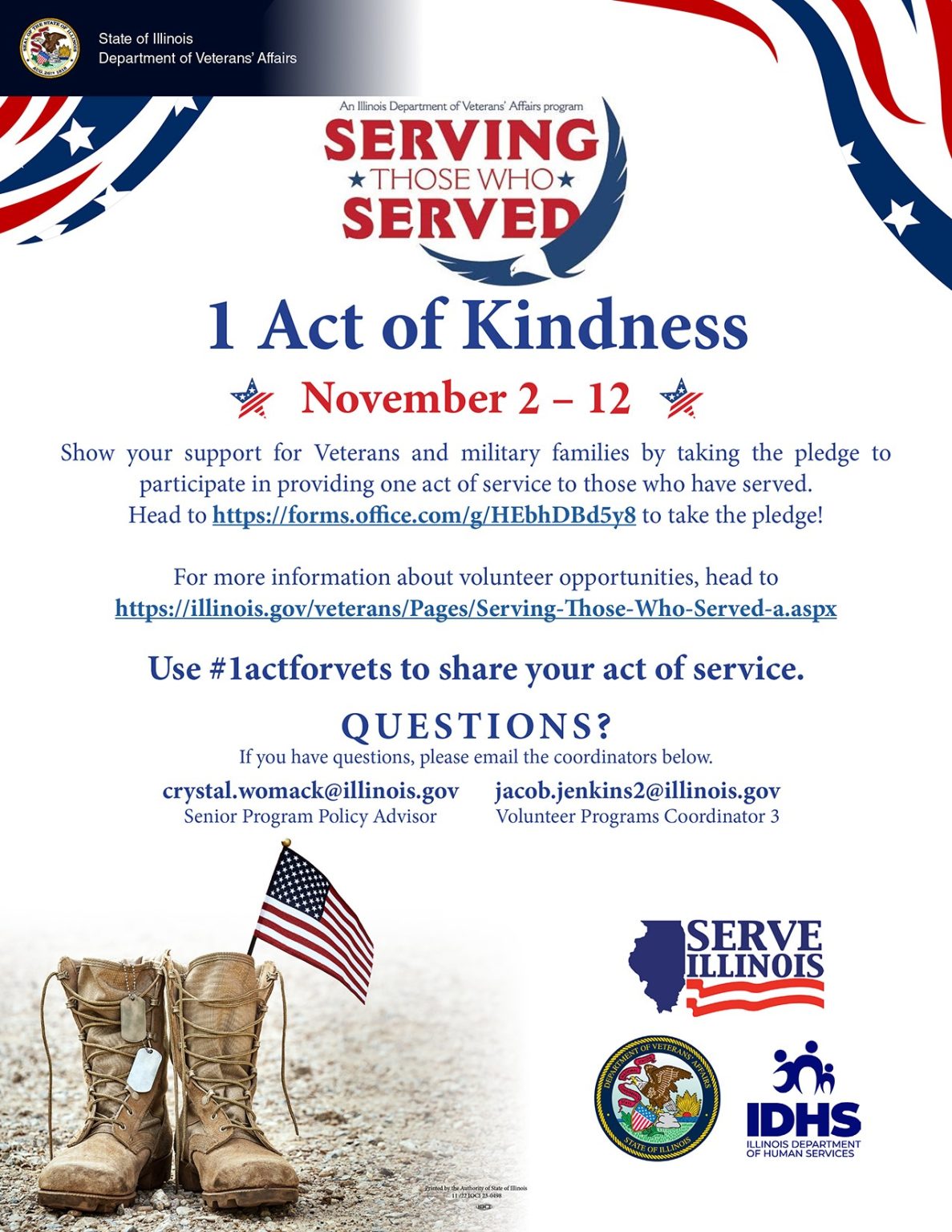 Serving Those Who Served One Act of Kindness Campaign for Veteran’s